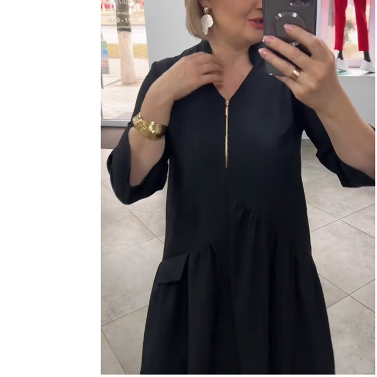 🎅Xmas Sales - 50% OFF🎄Women's Black V-Neck Dress
