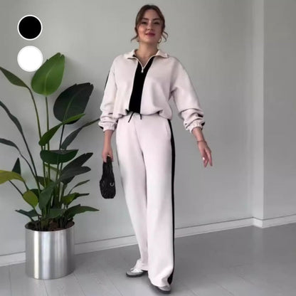 🔥Limited Time 50% OFF🔥Women’s Zipper Lapel Tops ＆ Pants 2-Piece Set