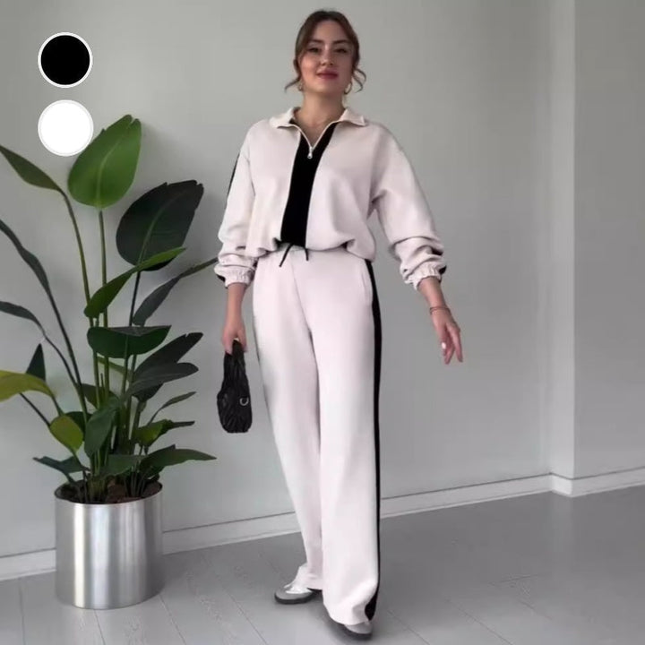 🔥Limited Time 50% OFF🔥Women’s Zipper Lapel Tops ＆ Pants 2-Piece Set