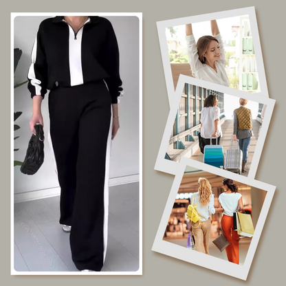 🔥Limited Time 50% OFF🔥Women’s Zipper Lapel Tops ＆ Pants 2-Piece Set