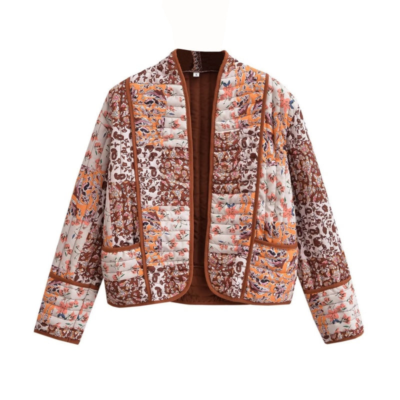 🔥🖤Black Friday Sale:50% OFF🔥Women's Trendy Casual Floral Print Quilted Jacket