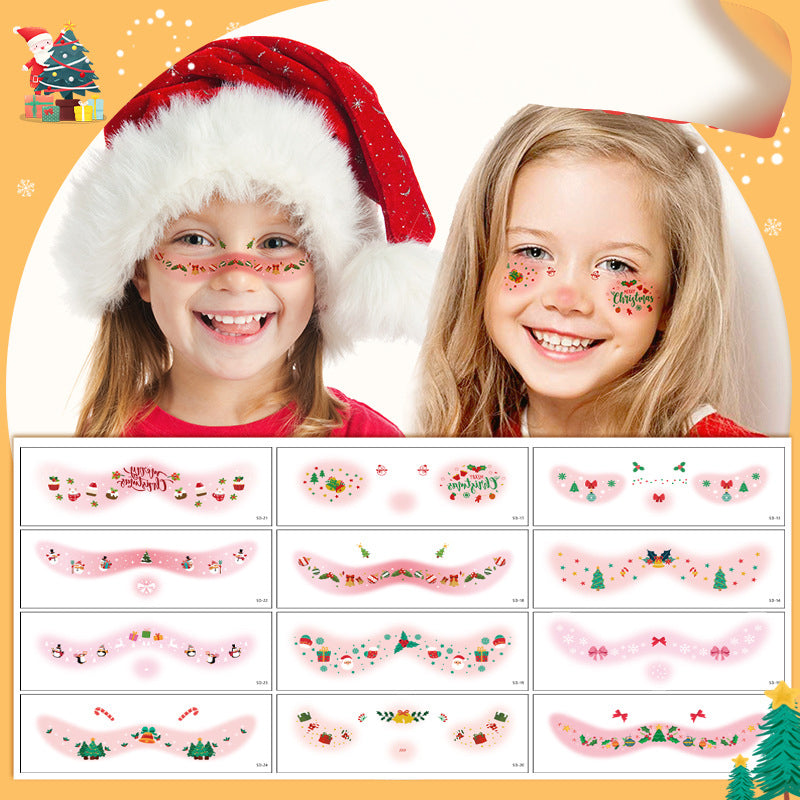 🎅Xmas Sales - 50% OFF🎄12 Sheets Christmas christmas face stickers zanzzea
