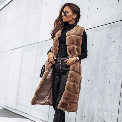 🎅Xmas Sales - 50% OFF🎄Women's Winter Warm Faux Fur Long Vest