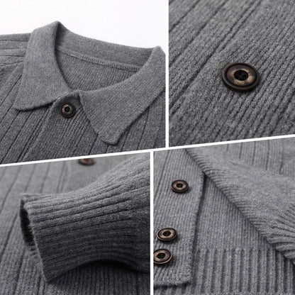 🎅Xmas Sales - 50% OFF🎄Men's Casual Lapel Knitted Cardigan