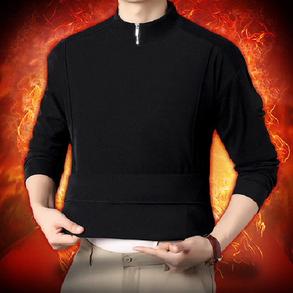 🎅Christmas Sale-50% OFF🎅Men's Cozy Long - Sleeve Pullover with Zippered Collar