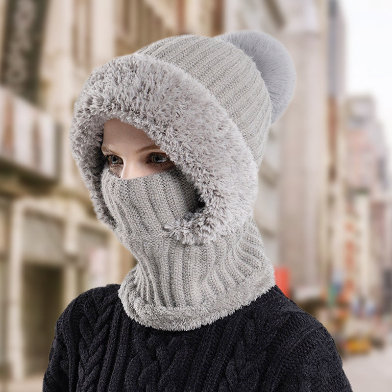 🎅Xmas Sales - 50% OFF🎄Women's Winter One-Piece Knitted Beanie Scarf Mask