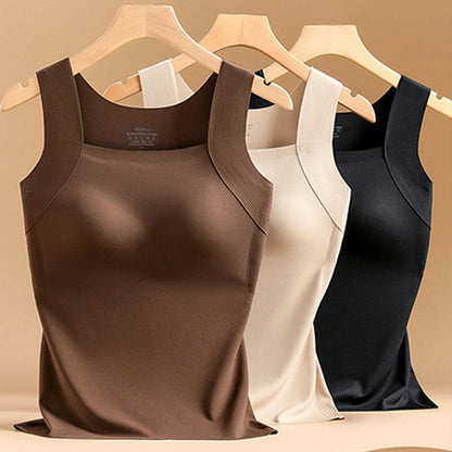 2-Piece Set💕Women’s U Neck Thermal Tank Tops with Built-In Bra