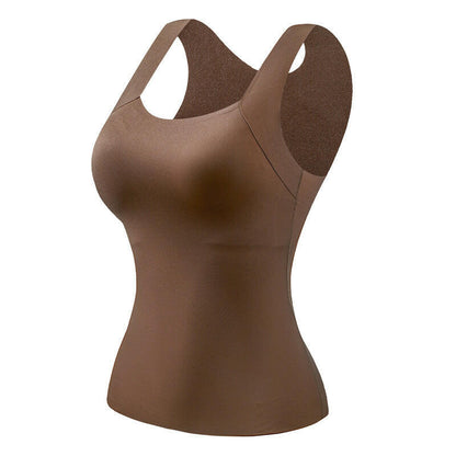 2-Piece Set💕Women’s U Neck Thermal Tank Tops with Built-In Bra