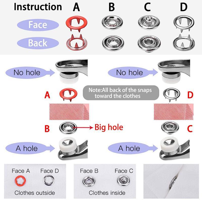 100pcs Invisible Colored Metal Buckle & 1 Count Manual Pressure Pliers