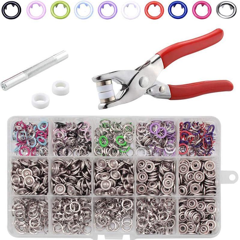 100pcs Invisible Colored Metal Buckle & 1 Count Manual Pressure Pliers