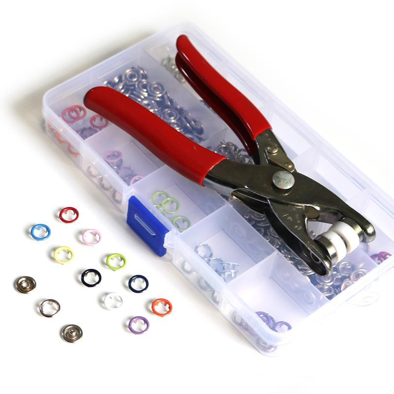 100pcs Invisible Colored Metal Buckle & 1 Count Manual Pressure Pliers