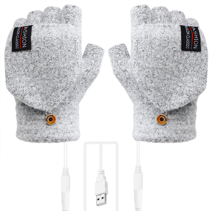 🎅Xmas Sales - 50% OFF🎄Winter USB Heated Warm Knitted Gloves