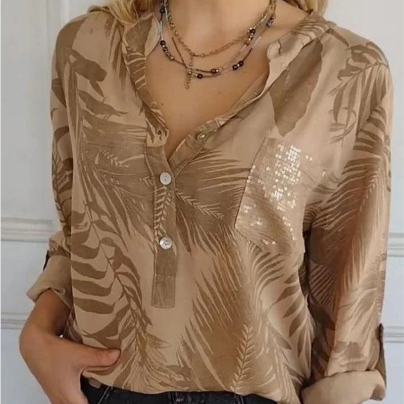 💜 LAST DAY PROMOTION - 50%OFF💜Women's Fashion V-Neck Printed Top