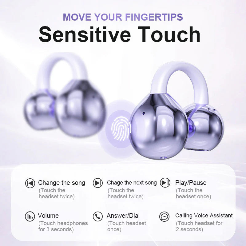 🫧Last Day Promotion-50% Off🫧🎧Lightweight Open Ear Clip Bluetooth Headphones