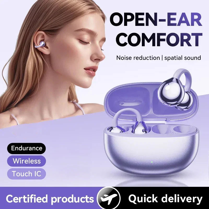 🫧Last Day Promotion-50% Off🫧🎧Lightweight Open Ear Clip Bluetooth Headphones