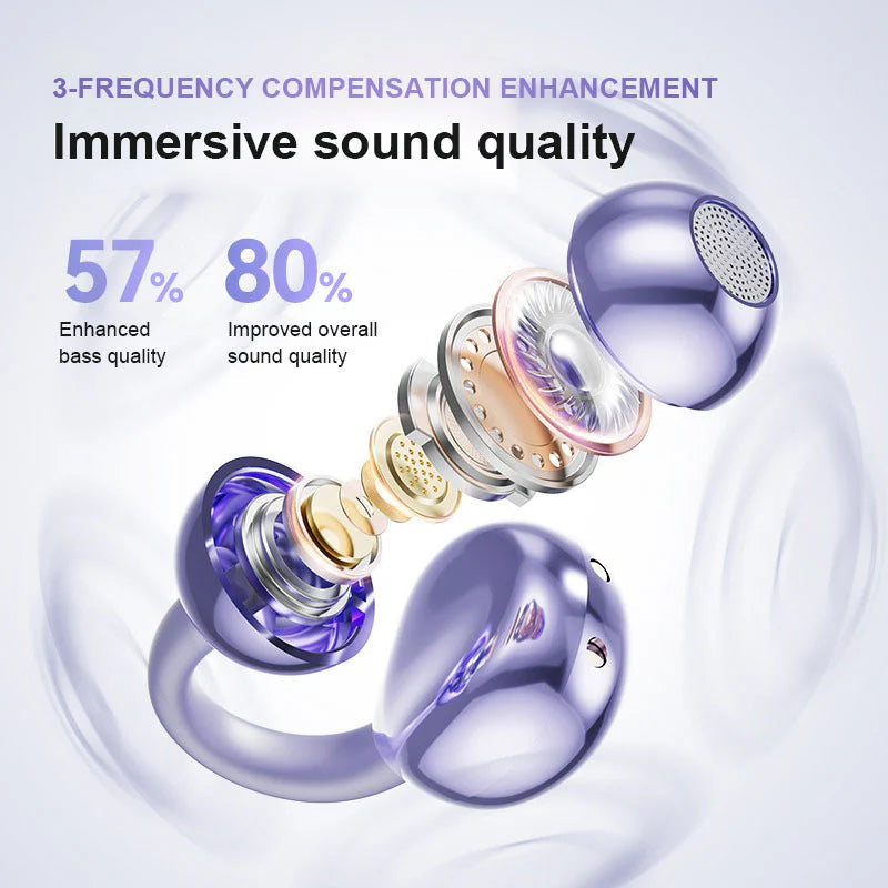 🫧Last Day Promotion-50% Off🫧🎧Lightweight Open Ear Clip Bluetooth Headphones