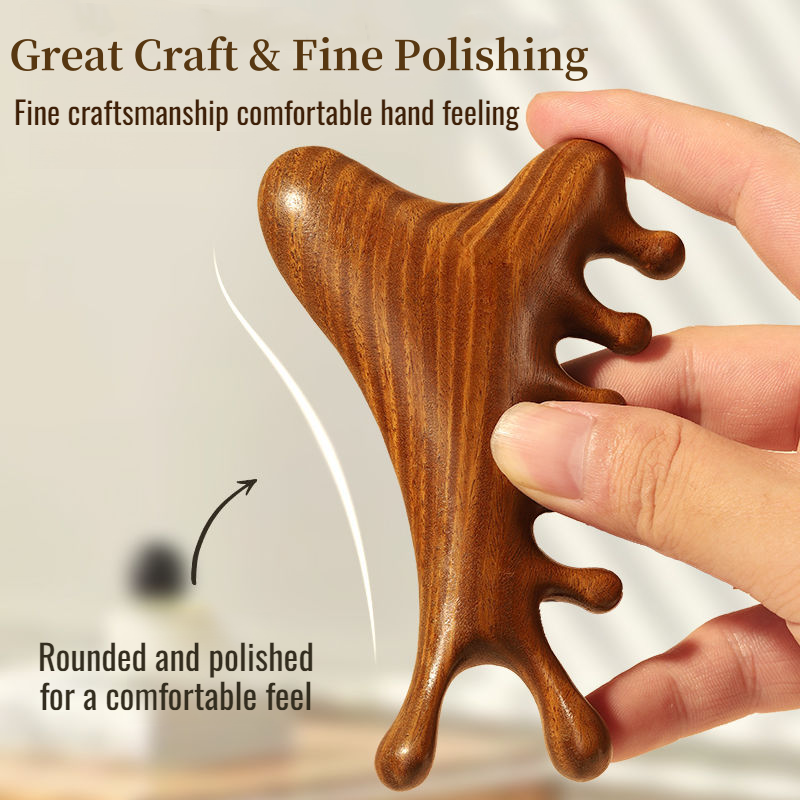 ✨LAST DAY BUY 1 GET 1 FREE!!✨4-in-1 Wooden Scalp Massage Comb Gua Sha Tool