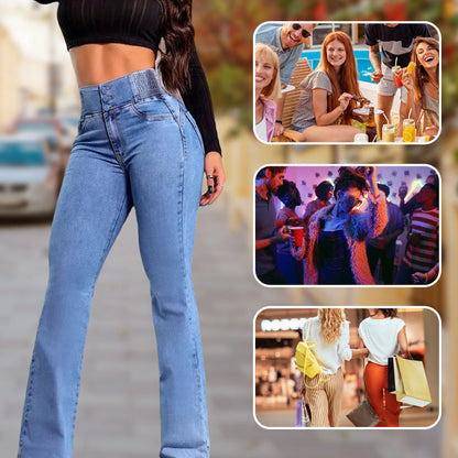 💜 LAST DAY PROMOTION - 50%OFF💜Women's Butt Lifting Bootcut Jeans High Waisted Wide Leg Baggy Jean
