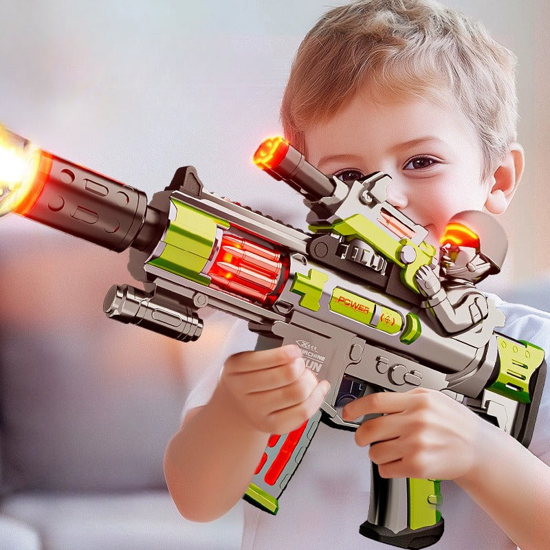 Kid's Electric Submachine Toy with Smoke & Vibration Effects