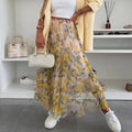 💜 LAST DAY PROMOTION - 50%OFF💜Trendy Print Elastic Waistband Flowy Maxi Skirt