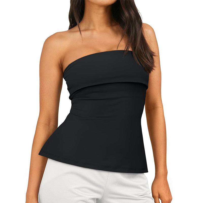 🔥Sexy Strapless Top: Sleek Fit, Alluring Neckline, Effortless Charm
