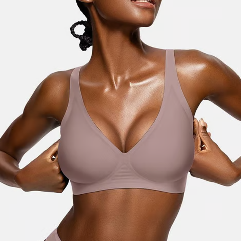 💕 Nahtloser, kabelloser Push-up-BH für Damen – Tiefes V