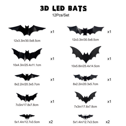 🔥Halloween Sale - 50% off 🎃3D Bat LED Wall Light Decor 🦇✨ – Easy Installation | Soft LED Glow for Living Room/Bedroom Festive Vibe