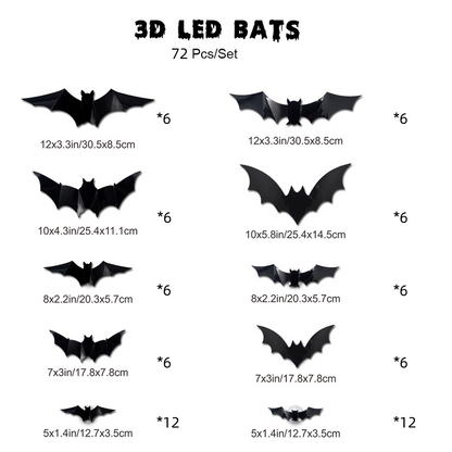 🔥Halloween Sale - 50% off 🎃3D Bat LED Wall Light Decor 🦇✨ – Easy Installation | Soft LED Glow for Living Room/Bedroom Festive Vibe