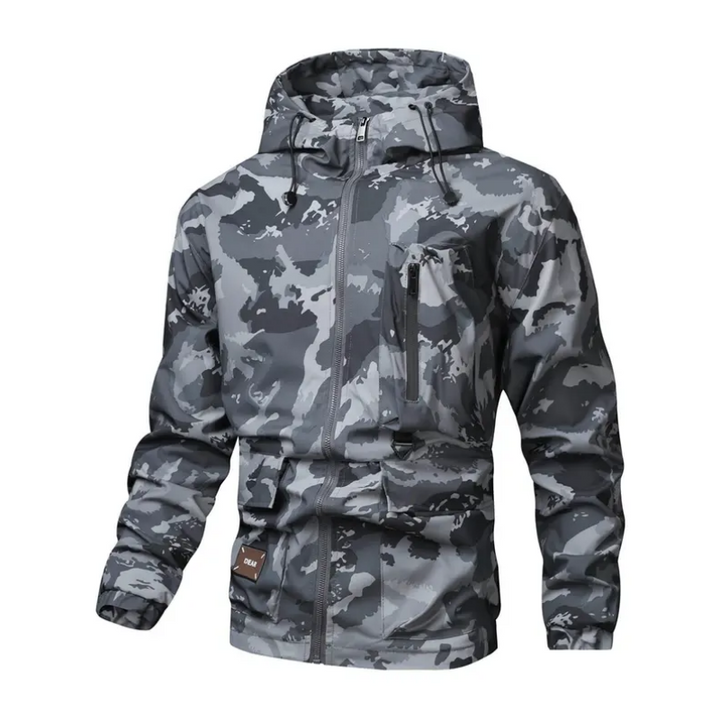 Men's Camouflage Hooded Jacket with Multi-Pocket