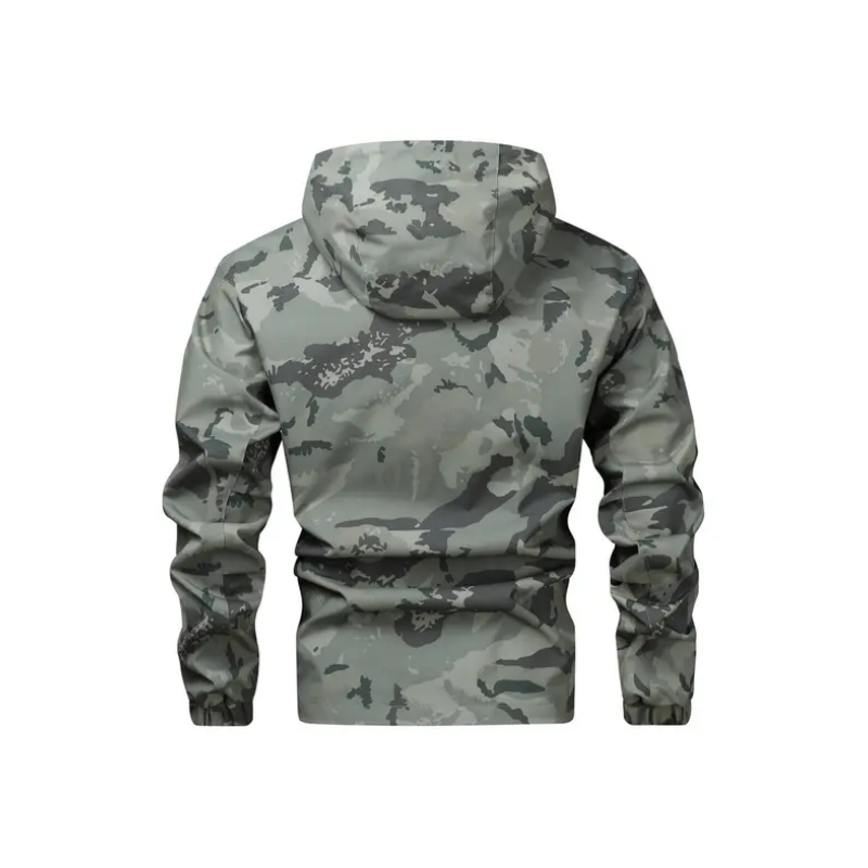 Men's Camouflage Hooded Jacket with Multi-Pocket