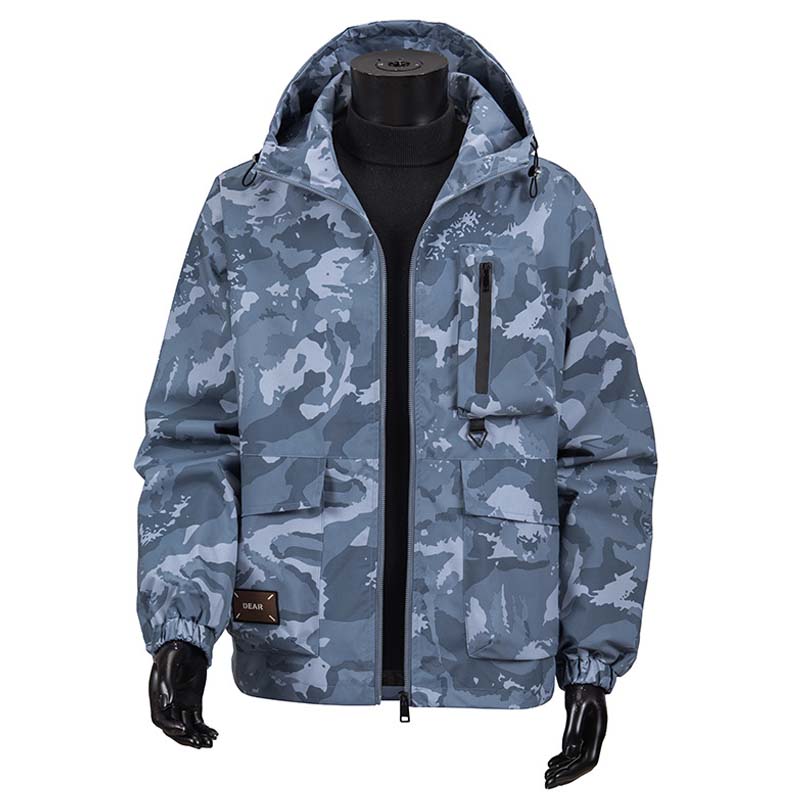 Men's Camouflage Hooded Jacket with Multi-Pocket