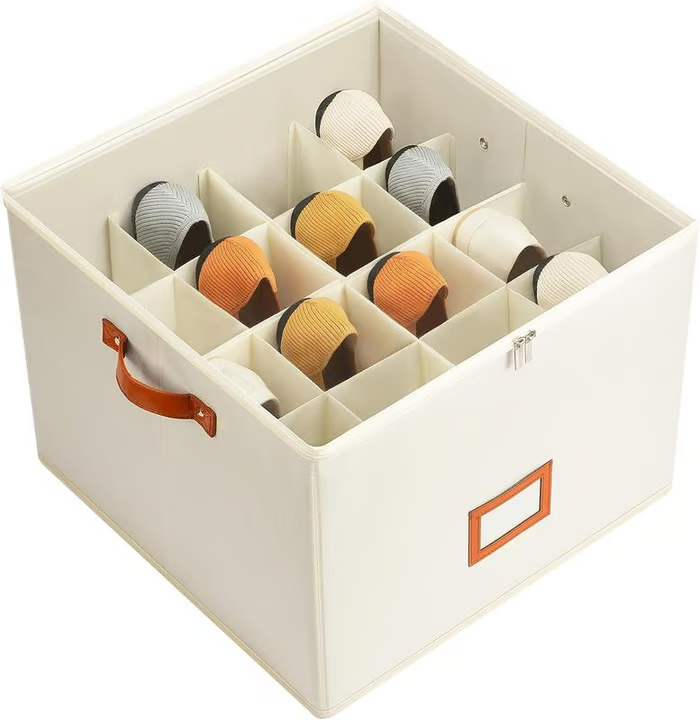⏰🔥LIMITED TIME 50% OFF! 👟 Fabric Shoe Organizer Storage Box – Foldable, Large Capacity, Dustproof & Breathable for Closet & Bedroom 🧺✨ zanzzea