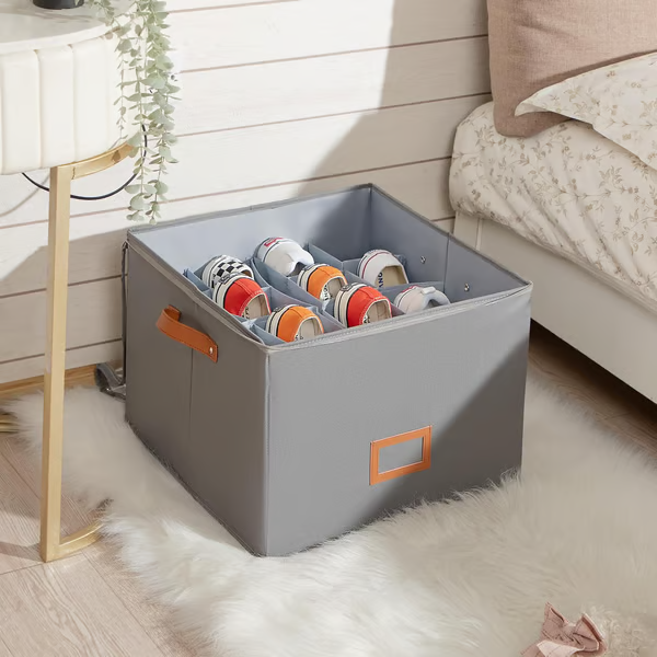 ⏰🔥LIMITED TIME 50% OFF! 👟 Fabric Shoe Organizer Storage Box – Foldable, Large Capacity, Dustproof & Breathable for Closet & Bedroom 🧺✨