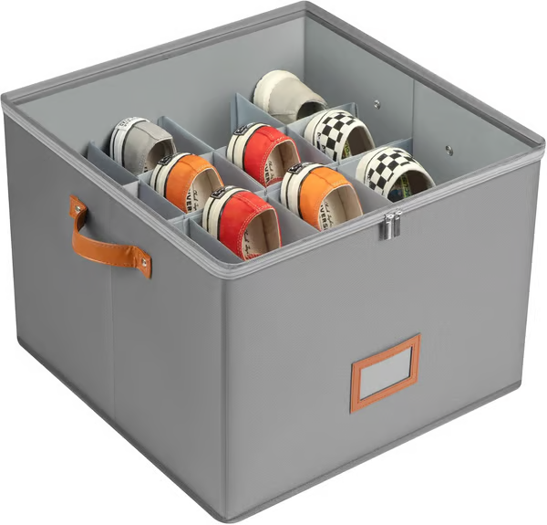 ⏰🔥LIMITED TIME 50% OFF! 👟 Fabric Shoe Organizer Storage Box – Foldable, Large Capacity, Dustproof & Breathable for Closet & Bedroom 🧺✨ zanzzea