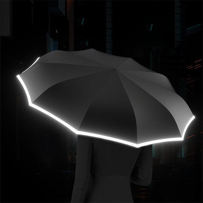 🌧️Reflective Strip Umbrella – Perfect for Night Commutes & Rainy Days