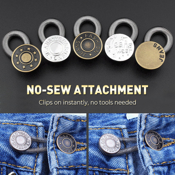 👖👖Spring-Loaded Metal Waist Extender Button for Jeans
