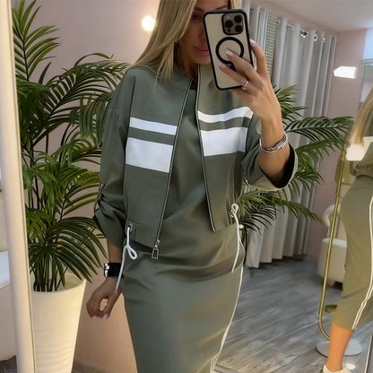 ❄️LAST DAY PROMOTION - 49%OFF 💖 Women's Stand Collar Jacket & Dress Set
