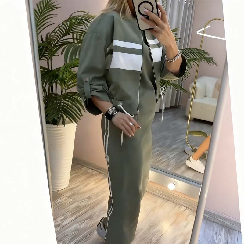 ❄️LAST DAY PROMOTION - 49%OFF 💖 Women's Stand Collar Jacket & Dress Set