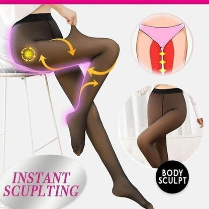 💜 LAST DAY PROMOTION - 50%OFF 💜Flawless Legs Fake Translucent Warm Plush Lined Elastic Tights