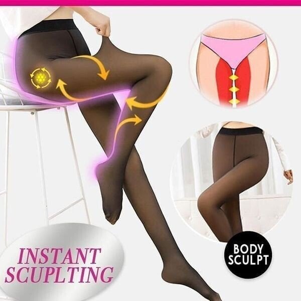 💜 LAST DAY PROMOTION - 50%OFF 💜Flawless Legs Fake Translucent Warm Plush Lined Elastic Tights