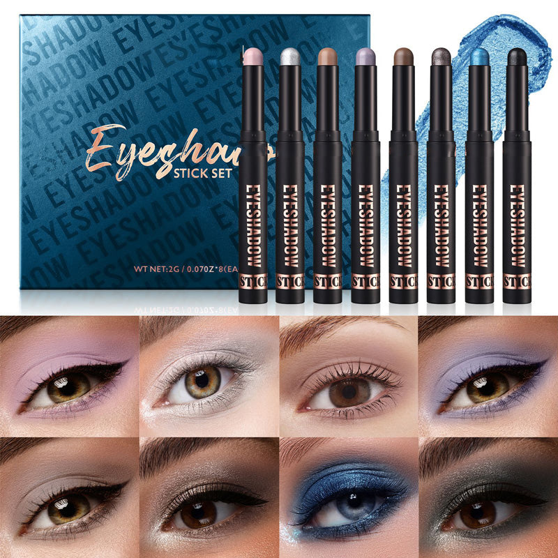 🎅ONLY TODAY - FOR 8 PCS!!🎄50K+ SOLD! 🎁✨8 Colors Glitter Eyeshadow Stick Waterproof & Long-Wearing & Multi-Use