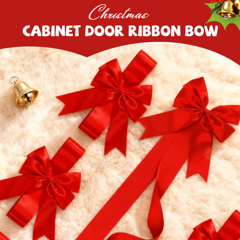 🎅Xmas Sales - 50% OFF🎄Christmas Special Offer-Large Christmas Cabinet Door Ribbon Bow