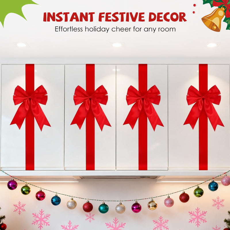 🎅Xmas Sales - 50% OFF🎄Christmas Special Offer-Large Christmas Cabinet Door Ribbon Bow