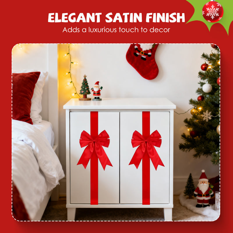 🎅Xmas Sales - 50% OFF🎄Christmas Special Offer-Large Christmas Cabinet Door Ribbon Bow