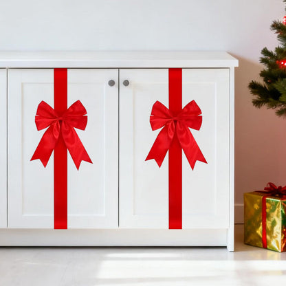 🎅Xmas Sales - 50% OFF🎄Christmas Special Offer-Large Christmas Cabinet Door Ribbon Bow