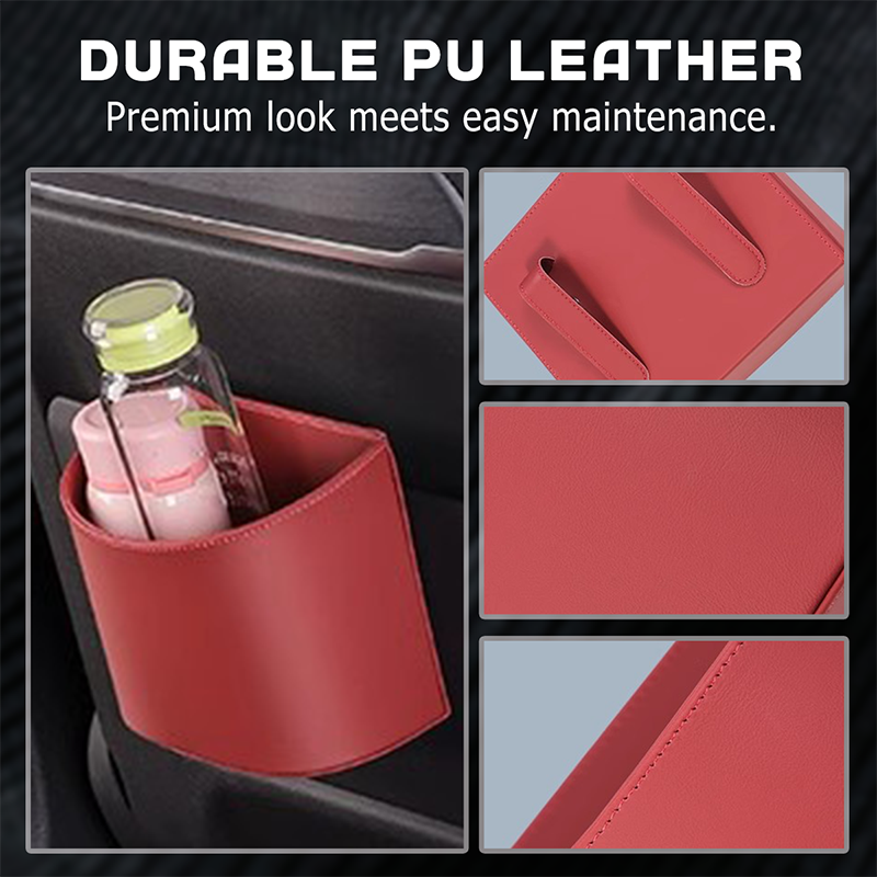 🚗 🚗🚗Leather Car Door Cup Holder – Wide‑mouth opening, easy reach for drinks & phone. Clip‑on secure fit. PU leather, tough & stylish. 🛡️✨