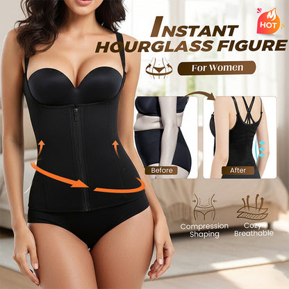 Women's Body Shaper Vest with Zipper & Hooks