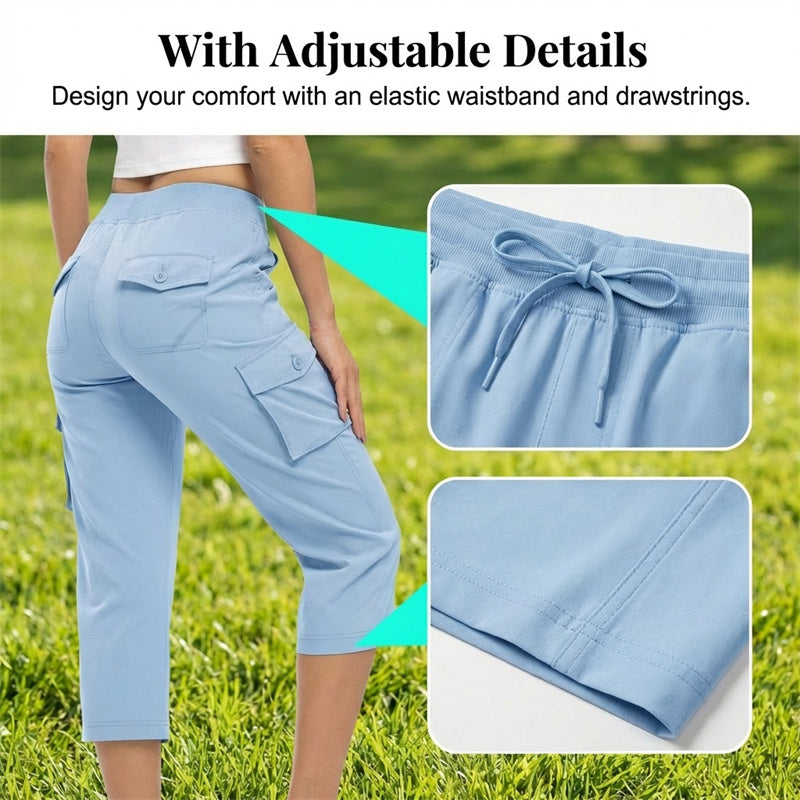 ✨Womens Lightweight Capris Daily&Travel Quick Dry Cargo Pants with 6 Pockets✈️👖