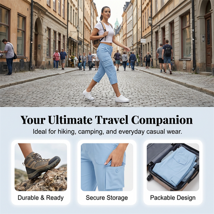 ✨Womens Lightweight Capris Daily&Travel Quick Dry Cargo Pants with 6 Pockets✈️👖