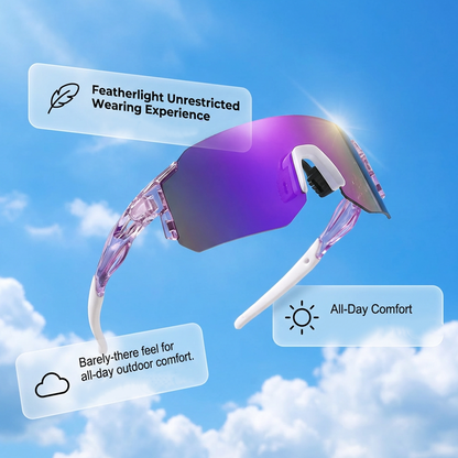 🚴 Large Frame Sports Sunglasses – UV390 Protection, 26.9g Lightweight, HD PC Lens